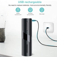 Electric Wine Opener, 4-in-1 Automatic Wine Bottle Opener with Foil Cutter, Reusable Vacuum Wine Stopper for Home Party Wedding, Black EasyOptionXY LLC