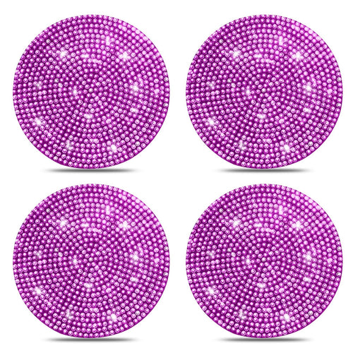 Car Cup Holder Coaster, 4 Pack 2.75 inch Bling Cup Holder, Crystal Car Cup Mat, Universal Vehicle Interior Accessories for Women (Pink) EasyOptionXY LLC