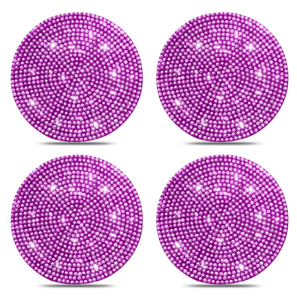 Car Cup Holder Coaster, 4 Pack 2.75 inch Bling Cup Holder, Crystal Car Cup Mat, Universal Vehicle Interior Accessories for Women (Pink) EasyOptionXY LLC