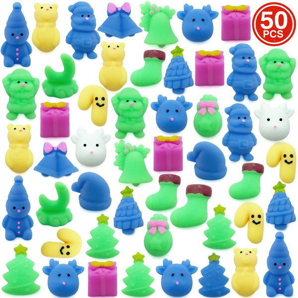 50 Pcs Christmas Mochi Squishy Toys, Kawaii Squeeze Toy for Kids, Mini Squishies Stress Relief Toys for Boys Girls Birthday Gift, Christmas Party Favors (Random) EasyOptionXY LLC