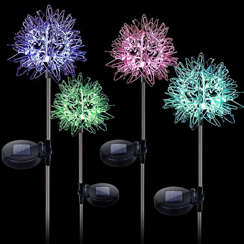 LED Solar Dandelion Ground Light, Outdoor Waterproof Solar Powered Garden Landscape Decorative Lights for Yard Lawn Patio Walkway Backyard, 4 Pack EasyOptionXY LLC