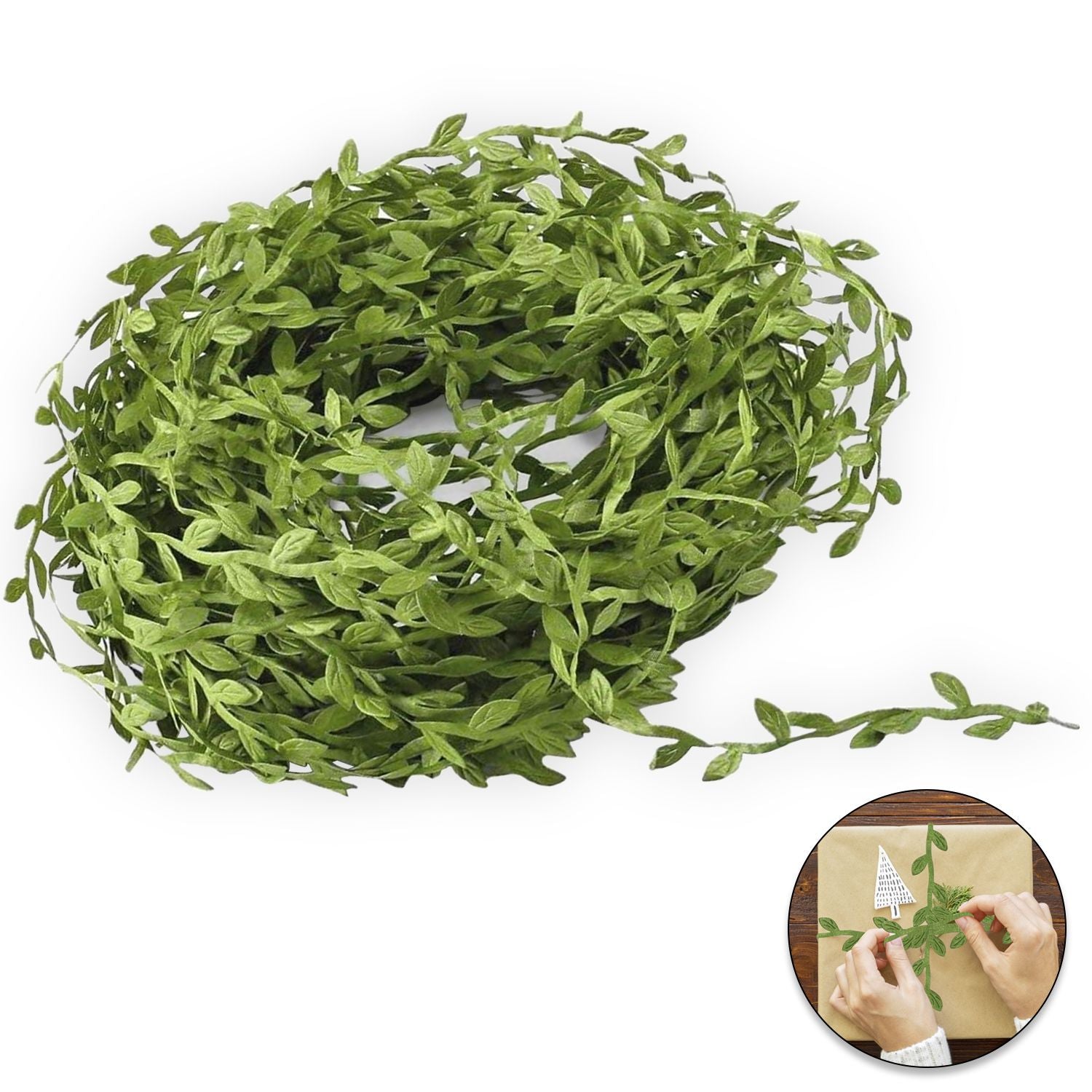 132 Feet Artificial Vines, Fake Hanging Plants Leaf Garland Foliage Green Leaves Ribbon, Decorative Wreath Accessory Wedding Wall Crafts Party Decor EasyOptionXY LLC