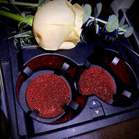 Car Cup Holder Coaster, 4 Pack 2.75 inch Bling Cup Holder, Crystal Car Cup Mat, Universal Vehicle Interior Accessories for Women (Red) EasyOptionXY LLC