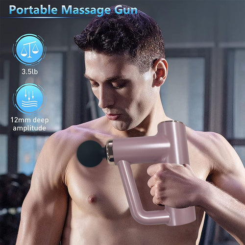 Professional Deep Tissue Percussion Muscle Massager with 6 Speeds and 4 Heads, Handheld & Portable Massage Gun for Athletes Shoulder, Back, Neck Pain Relif EasyOptionXY LLC