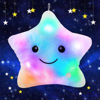 Twinkle Star Plush Pillow, LED Night Light Glowing Cushions, Creative Stuffed Toys Birthday Christmas Gifts for Kids Toddlers, White EasyOptionXY LLC