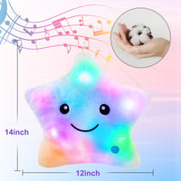 Twinkle Star Plush Pillow, LED Night Light Glowing Cushions, Creative Stuffed Toys Birthday Christmas Gifts for Kids Toddlers, White EasyOptionXY LLC