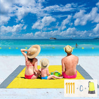 Beach Blanket, 83" x 78" Waterproof Sand Free Beach Mat for 4-7 Adults, Outdoor Picnic Blanket for Travel, Camping, Hiking, Yellow EasyOptionXY LLC