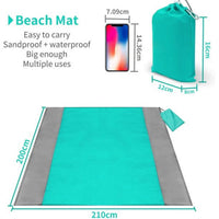 Beach Blanket, 83" x 78" Waterproof Sand Free Beach Mat for 4-7 Persons, Outdoor Picnic Blanket for Travel, Camping, Hiking (Green) EasyOptionXY LLC