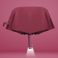 Automatic Folding Umbrella with LED Flashlight Handle, Travel Umbrella with 10 Ribs, Compact Umbrella for Kids Adults (Red) EasyOptionXY LLC