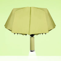 Automatic Folding Umbrella with LED Flashlight Handle, Travel Umbrella with 10 Ribs, Compact Umbrella for Kids Adults (Green) EasyOptionXY LLC