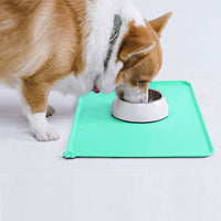 Dog Food Mat, Silicone Dog Cat Bowl Mat, Waterproof Pet Feeding Mat for Small Pet, Green (18.5" x 11.5") EasyOptionXY LLC