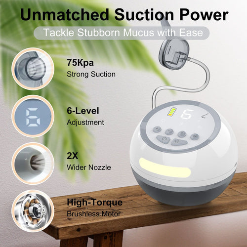 Baby Nasal Aspirator, Electric Baby Nose Sucker with 6 Level Suction, Rechargeable Nose Booger Sucker with 4 Silicone Tips for Infants Babies Kids, Grey EasyOptionXY LLC