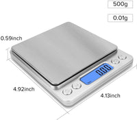 Digital Kitchen Scale, 500g x 0.01g Gram Scale, Cooking Food Scale with LCD Display, Small Pocket Scale with 2 Trays for Baking, Jewelry, Herbs, Seasoning EasyOptionXY LLC