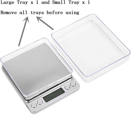 Digital Kitchen Scale, 500g x 0.01g Gram Scale, Cooking Food Scale with LCD Display, Small Pocket Scale with 2 Trays for Baking, Jewelry, Herbs, Seasoning EasyOptionXY LLC