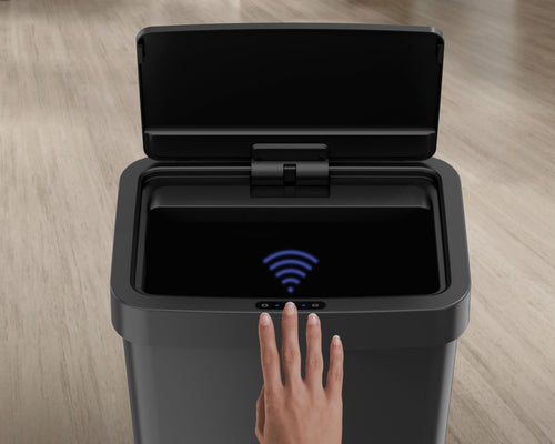 Mainstays 13.2 Gallon Kitchen Sensor Trash Can, Plastic Motion Sensor Kitchen Trash Can, Black EasyOptionXY LLC