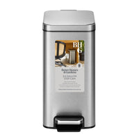 Better Homes & Gardens 2.6G Slim Stainless Steel Step Trash Can; Bedroom Bath Office Step Can EasyOptionXY LLC