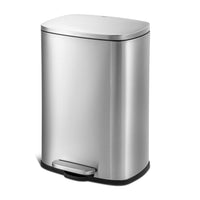 Qualiazero 13.2 Gallon Trash Can, Rectangular Step On Kitchen Trash Can, Silver EasyOptionXY LLC