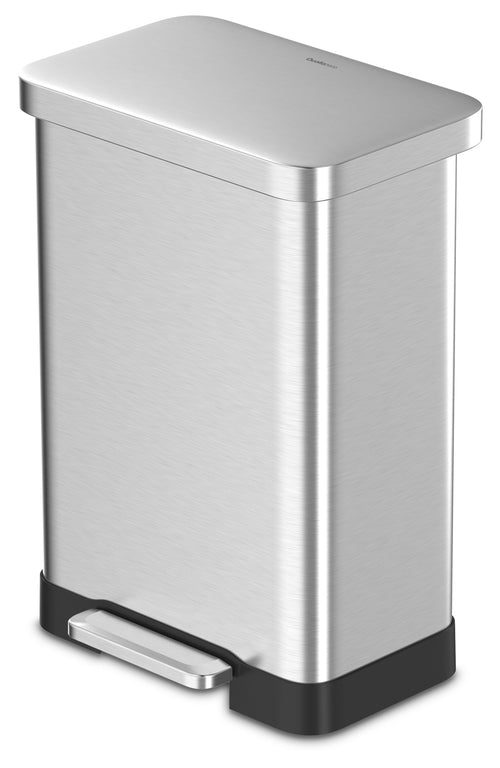Qualiazero 20 Gallon Trash Can, Stainless Steel Step On Kitchen Trash Can, Silver EasyOptionXY LLC