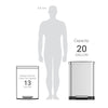 Qualiazero 20 Gallon Trash Can, Stainless Steel Step On Kitchen Trash Can, Silver EasyOptionXY LLC