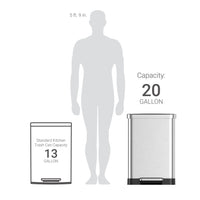 Qualiazero 20 Gallon Trash Can, Stainless Steel Step On Kitchen Trash Can, Silver EasyOptionXY LLC