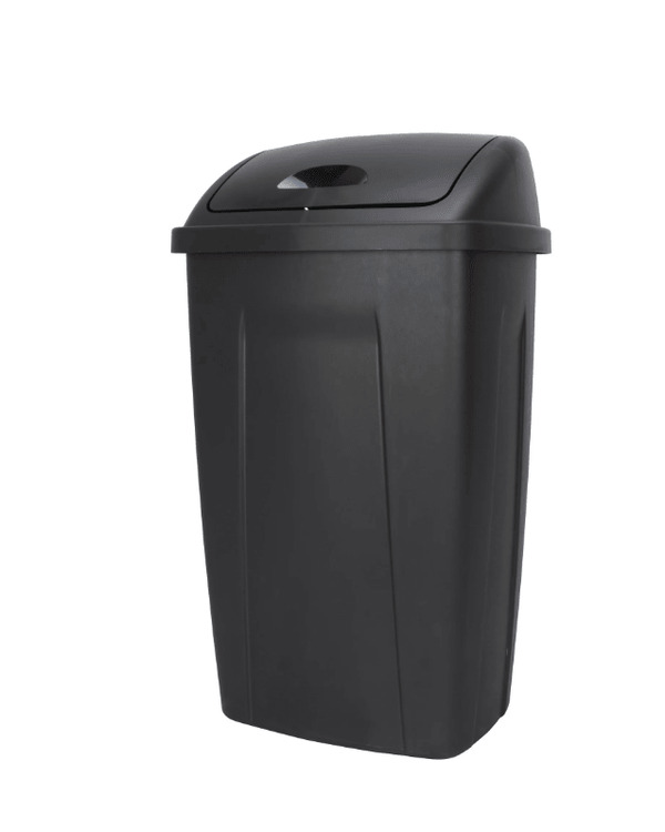 Mainstays 13 Gallon Trash Can, Plastic Swing Top Kitchen Garbage Trash Can, Black, 12.5" L x 16.35" W x 28.23' H EasyOptionXY LLC