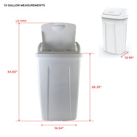 Mainstays 13 Gallon Trash Can, Plastic Swing Top Kitchen Garbage Trash Can, Black, 12.5" L x 16.35" W x 28.23' H EasyOptionXY LLC