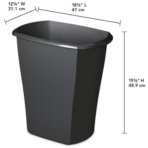 Sterilite 10 Gallon Rectangular Trash Can, Plastic, Kitchen, Black Trash Can EasyOptionXY LLC
