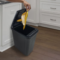 Mainstays 7.6 Gallon Kitchen Trashcan, Plastic Touch Top Lid Trashcan, Black, Size: 14.17" L x 10.62" W x 16.92" H EasyOptionXY LLC