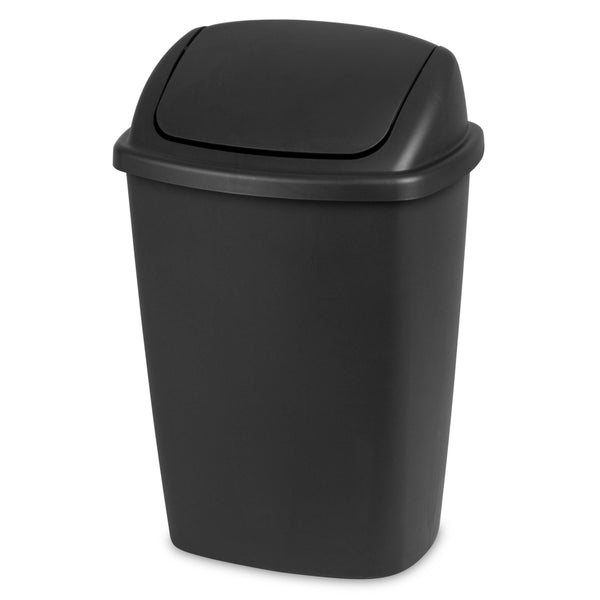 Sterilite 7.5 Gallon SwingTop Trash Can, Plastic, Kitchen, Black Trash Can EasyOptionXY LLC