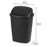 Sterilite 7.5 Gallon SwingTop Trash Can, Plastic, Kitchen, Black Trash Can EasyOptionXY LLC
