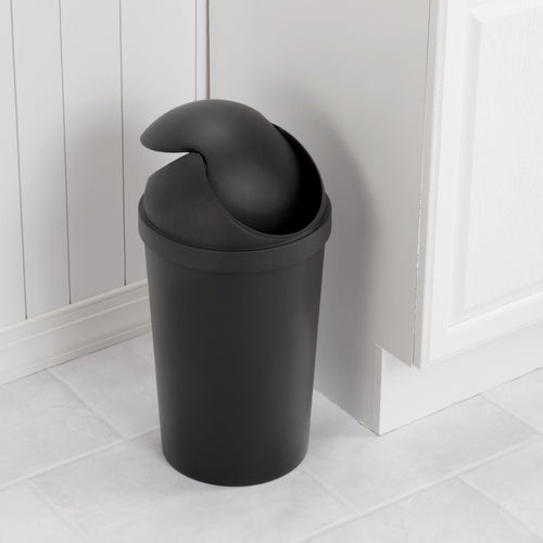 Sterilite 3 gal Plastic Round Swing Top Bathroom Trash Can, Black EasyOptionXY LLC
