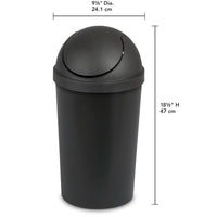 Sterilite 3 gal Plastic Round Swing Top Bathroom Trash Can, Black EasyOptionXY LLC