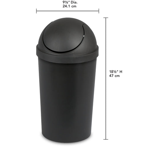 Sterilite 3 gal Plastic Round Swing Top Bathroom Trash Can, Black EasyOptionXY LLC