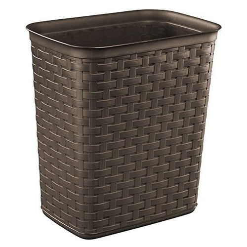 Sterilite 3.4 Gallon Trash Can, Plastic Weave Bathroom Trash Can, Brown EasyOptionXY LLC