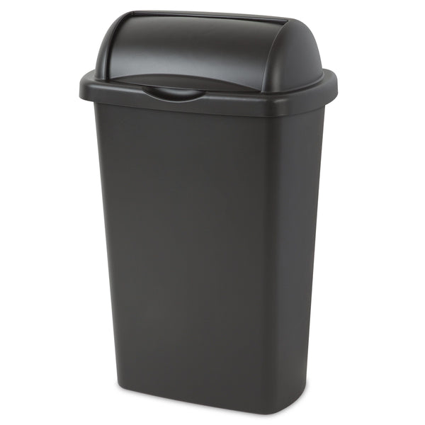 Sterilite 13 Gal. Roll Top Wastebasket, Plastic, Kitchen, Black EasyOptionXY LLC