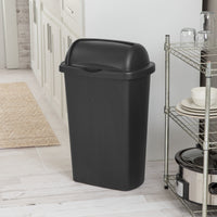 Sterilite 13 Gal. Roll Top Wastebasket, Plastic, Kitchen, Black EasyOptionXY LLC