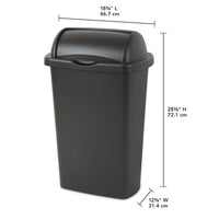 Sterilite 13 Gal. Roll Top Wastebasket, Plastic, Kitchen, Black EasyOptionXY LLC