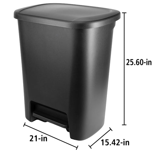 Hefty 20.4 Gallon Step-On Trash Can, Plastic Extra Large Kitchen Trash Can, Black EasyOptionXY LLC