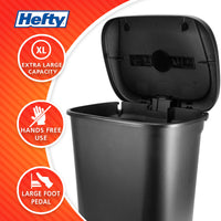 Hefty 20.4 Gallon Step-On Trash Can, Plastic Extra Large Kitchen Trash Can, Black EasyOptionXY LLC