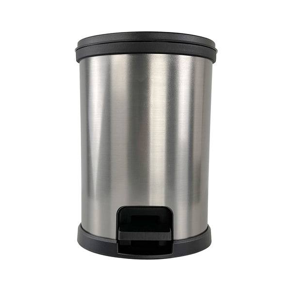 Mainstays 1.5 Gallon Trash Can, Plastic Round Step Bathroom Trash Can, Silver EasyOptionXY LLC