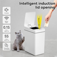 VQJTCVLY 2Pack Bathroom Small Trash Can with Lid, 2.2 Gallon Touchless Automatic Garbage Can Slim Waterproof Motion Sensor Smart Trash Bin for Bedroom, Office, Kitchen, Living Room (White) EasyOptionXY LLC