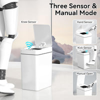 VQJTCVLY 2Pack Bathroom Small Trash Can with Lid, 2.2 Gallon Touchless Automatic Garbage Can Slim Waterproof Motion Sensor Smart Trash Bin for Bedroom, Office, Kitchen, Living Room (White) EasyOptionXY LLC