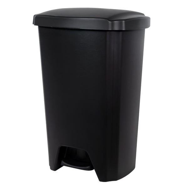 Hefty 12.1 Gallon Trash Can, Plastic Step On Kitchen Trash Can, Black EasyOptionXY LLC