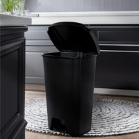 Hefty 12.1 Gallon Trash Can, Plastic Step On Kitchen Trash Can, Black EasyOptionXY LLC
