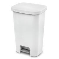 Sterilite 11.9 Gallon StepOn Trash Can, Plastic, Kitchen, White Trash Can EasyOptionXY LLC