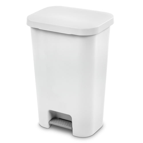 Sterilite 11.9 Gallon StepOn Trash Can, Plastic, Kitchen, White Trash Can EasyOptionXY LLC