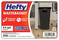 Hefty 8.8 Gallon Trash Can, Plastic Handled Office Trash Can, Black EasyOptionXY LLC