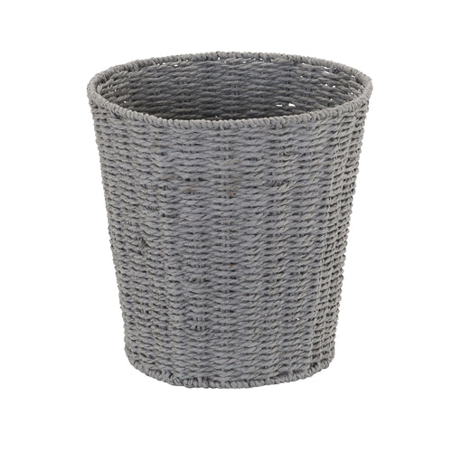 Household Essentials Woven Waste Basket, Gray Paper Rope Waste Bin for Bathroom, Bedroom, Office EasyOptionXY LLC