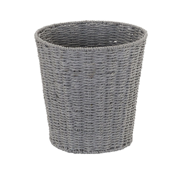Household Essentials Woven Waste Basket, Gray Paper Rope Waste Bin for Bathroom, Bedroom, Office EasyOptionXY LLC