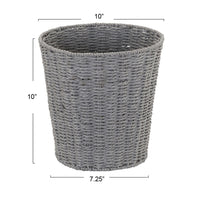 Household Essentials Woven Waste Basket, Gray Paper Rope Waste Bin for Bathroom, Bedroom, Office EasyOptionXY LLC